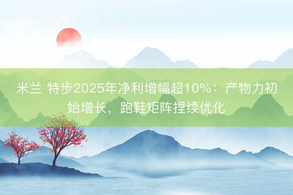 米兰 特步2025年净利增幅超10%：产物力初始增长，跑鞋矩阵捏续优化