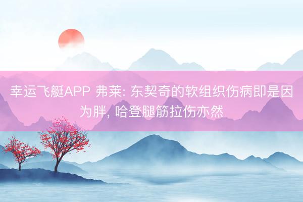 幸运飞艇APP 弗莱: 东契奇的软组织伤病即是因为胖， 哈登腿筋拉伤亦然