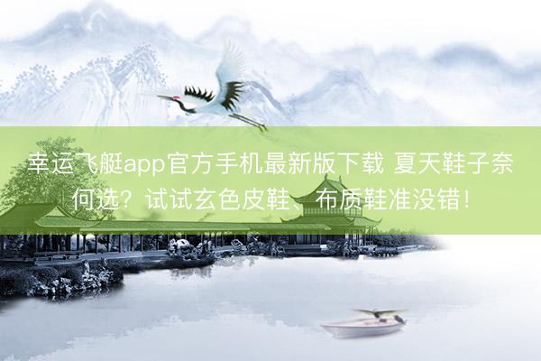 幸运飞艇app官方手机最新版下载 夏天鞋子奈何选？试试玄色皮鞋、布质鞋准没错！